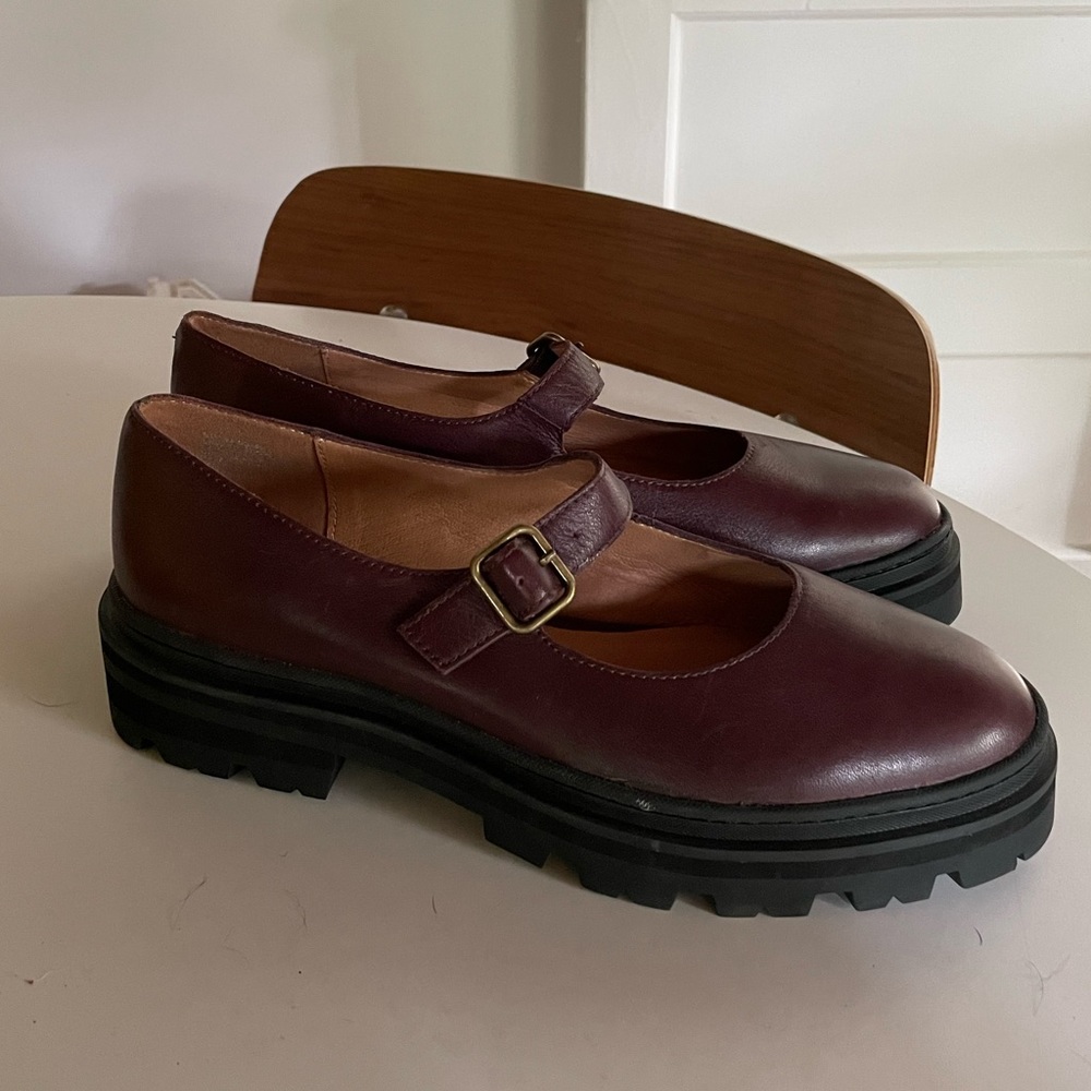 Madewell Burgundy Mary Jane Shoes